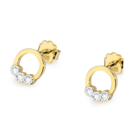 585 gold hoop earrings with a 0.05ct diamond GoldJewellery