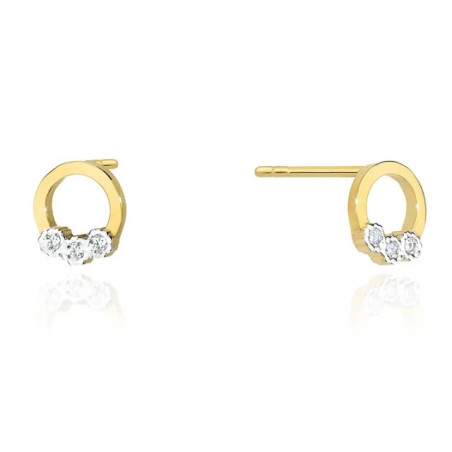 585 gold hoop earrings with a 0.05ct diamond GoldJewellery
