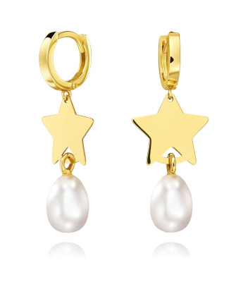 Gold earrings Pearl La Diva