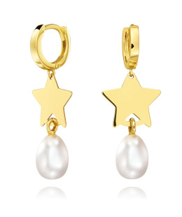 Gold earrings Pearl La Diva