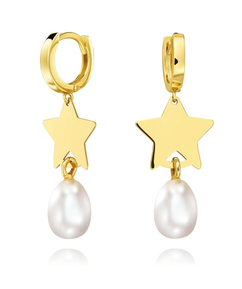 Gold earrings Pearl La Diva