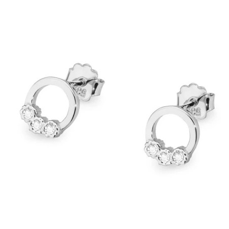 585 gold hoop earrings with a 0.05ct diamond GoldJewellery