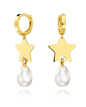 Gold earrings Pearl La Diva