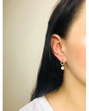 Golden earrings Pearl Mignon