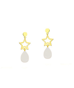 Gold Earrings Pearl Hanging Sky
