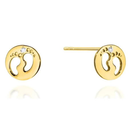 585 gold hoop earrings with a 0.03ct diamond GoldJewellery