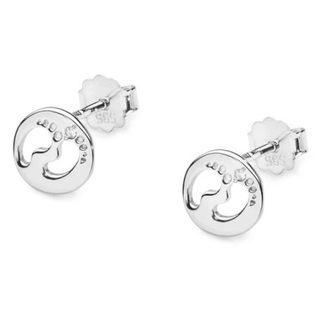 585 gold hoop earrings with a 0.03ct diamond GoldJewellery