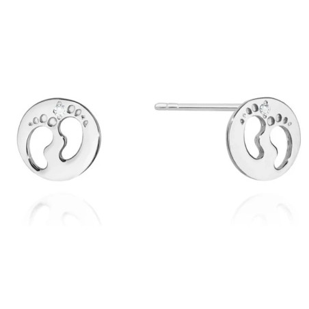 585 gold hoop earrings with a 0.03ct diamond GoldJewellery