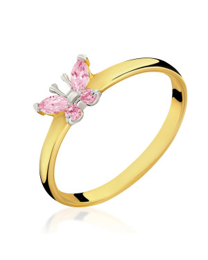 14k light pink butterfly ring