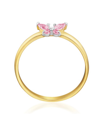 14k light pink butterfly ring
