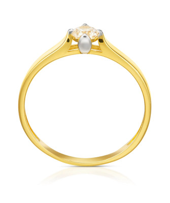 Ring with white stone 8k