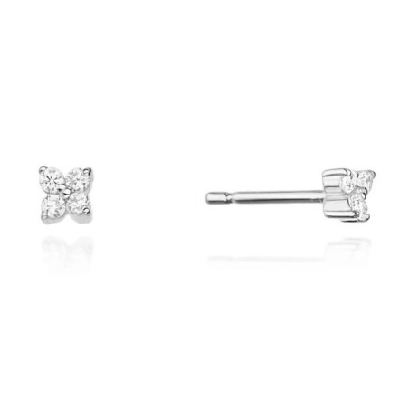 585 gold flower earrings with a 0.09ct diamond GoldJewellery