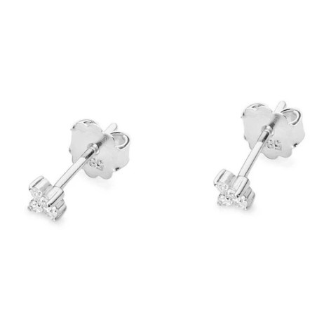 585 gold flower earrings with a 0.09ct diamond GoldJewellery