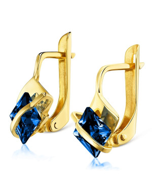Gold earrings blue headbands 8k