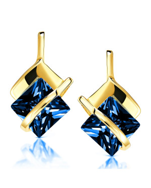 Gold earrings blue headbands 8k