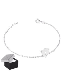 Silver bracelet Silver footprints