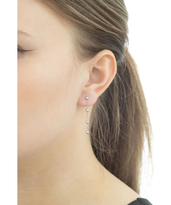 Sterling Silver Bead Chain Drop Earrings