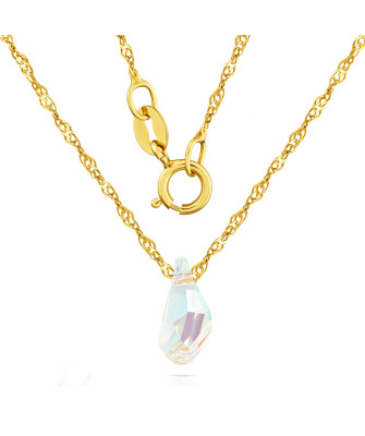 8k Gold Necklace with Swarovski Crystal