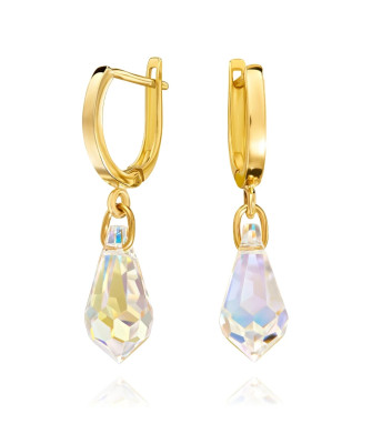 Złote kolczyki Swarovski Crystal