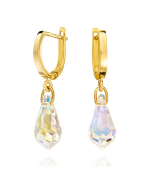 Złote kolczyki Swarovski Crystal
