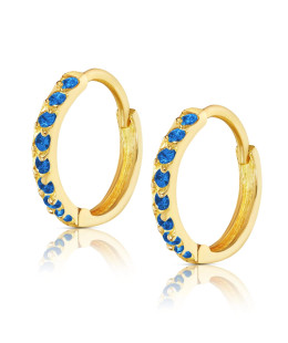 Sapphire cubic zirconia gold earrings 8k