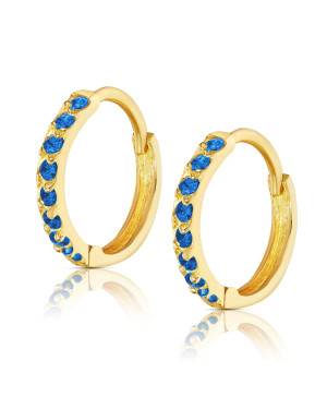 Sapphire cubic zirconia gold earrings 8k
