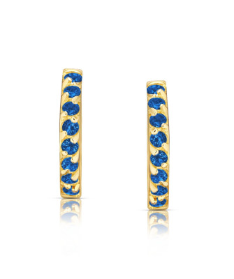 Sapphire cubic zirconia gold earrings 8k