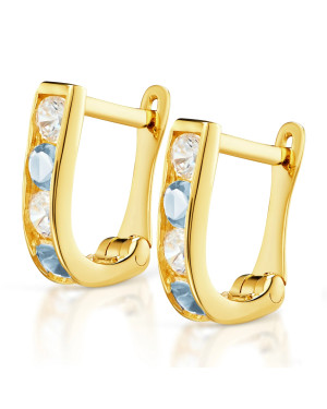 Earrings with blue and white cubic zirconia for communion 8k test