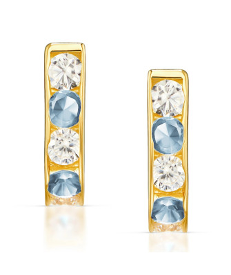Earrings with blue and white cubic zirconia for communion 8k test