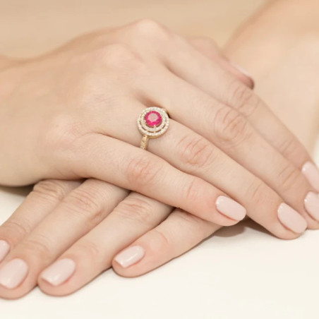 Gold ring with diamond EY-274 ruby ​​| GoldJewellery
