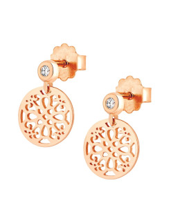 Gold stud earrings rose gold 14k