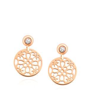 Gold stud earrings rose gold 14k