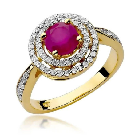 Gold ring with diamond EY-274 ruby ​​| GoldJewellery