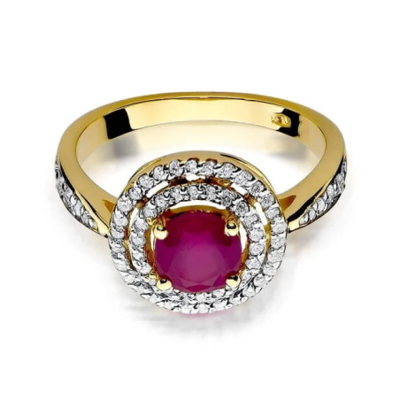 Gold ring with diamond EY-274 ruby ​​| GoldJewellery