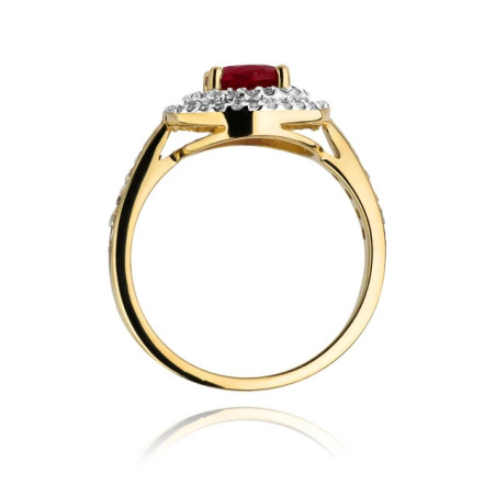Gold ring with diamond EY-274 ruby ​​| GoldJewellery