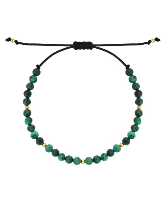 Gold string bracelet for the hand Circle with heart