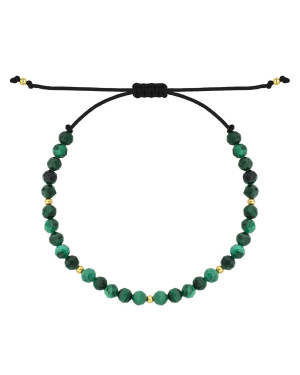 Gold string bracelet for the hand Circle with heart