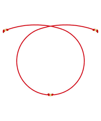 Gold string bracelet for the hand Circle with a star
