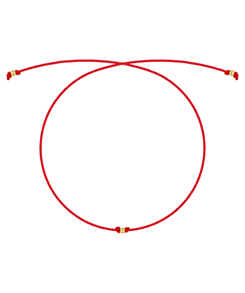 Gold string bracelet for the hand Circle with a star