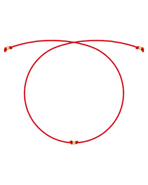 Gold string bracelet for the hand Circle with a star