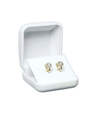 14K Gold Leverback Earrings with Cubic Zirconia