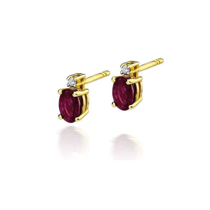 585 gold earrings with ruby and diamonds 1.20 ct | GoldJewellery 585 gold earrings with ruby and diamonds 1.20 ct | GoldJewellery