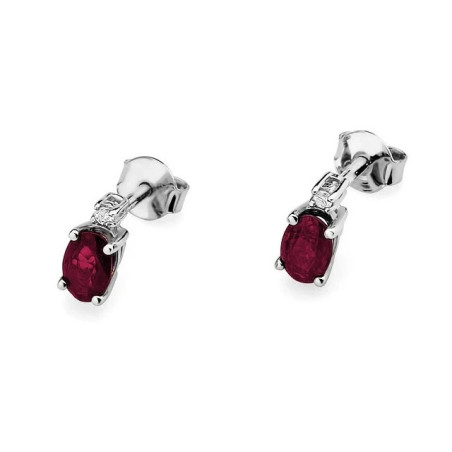 585 gold earrings with ruby ​​and diamonds 1.20 ct | GoldJewellery