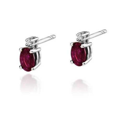 585 gold earrings with ruby ​​and diamonds 1.20 ct | GoldJewellery