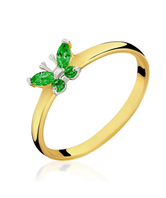 Butterfly ring 14k green