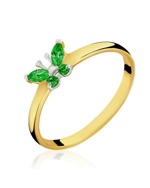 Butterfly ring 14k green