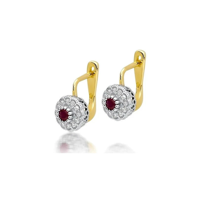 585 gold earrings with ruby and diamonds 0.30 ct | GoldJewellery 585 gold earrings with ruby and diamonds 0.30 ct | GoldJewellery