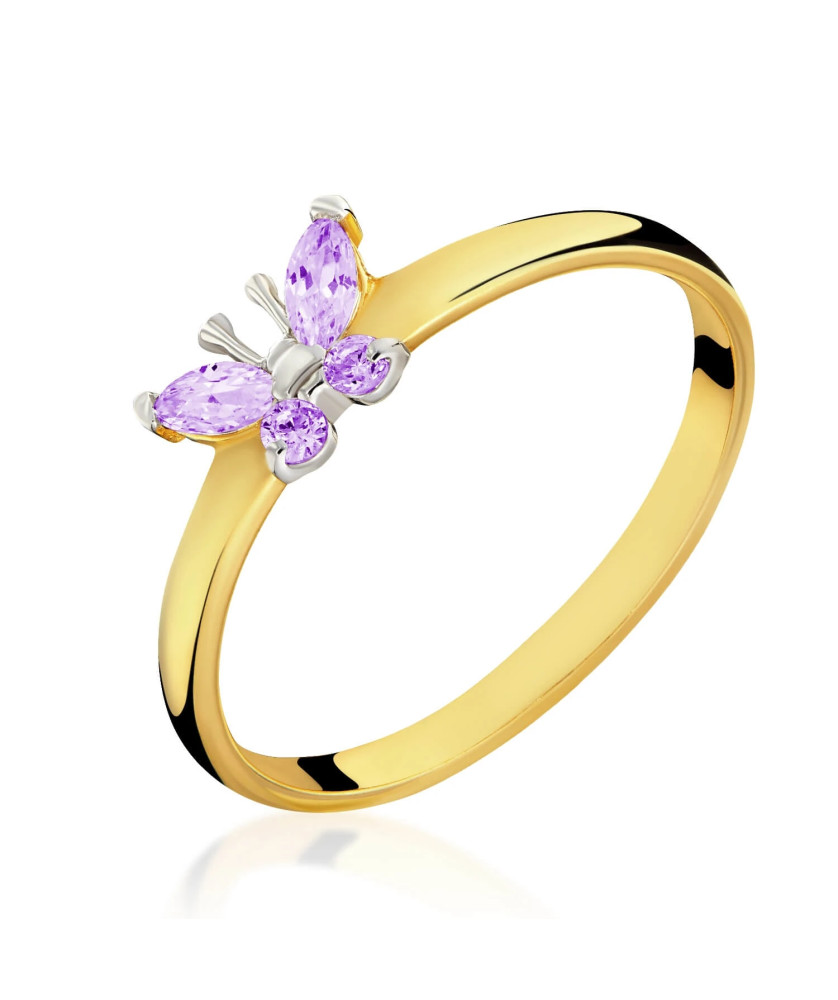 14k purple butterfly ring