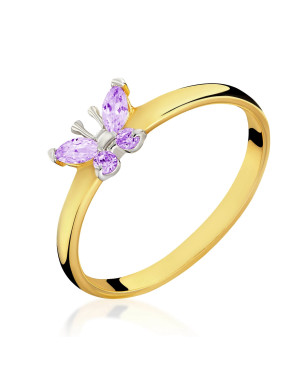 14k purple butterfly ring