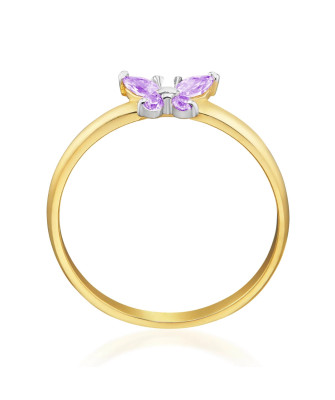 14k purple butterfly ring